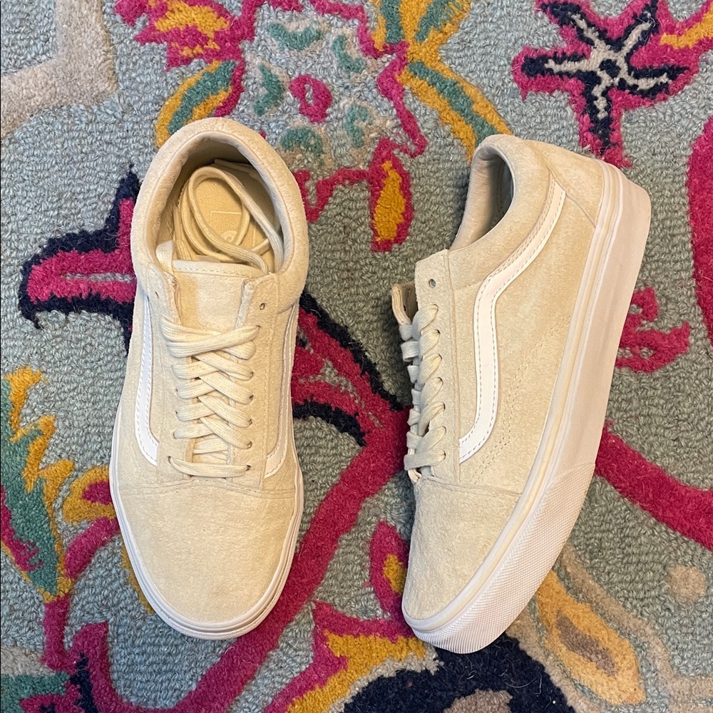 Vans Old Skool All Suede Sneakers in Cream w/ Scotchgard - Picture 3 of 9